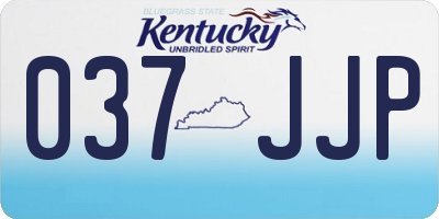 KY license plate 037JJP