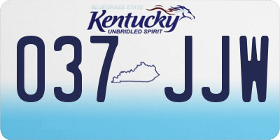 KY license plate 037JJW