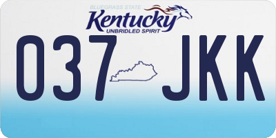 KY license plate 037JKK