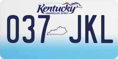 KY license plate 037JKL