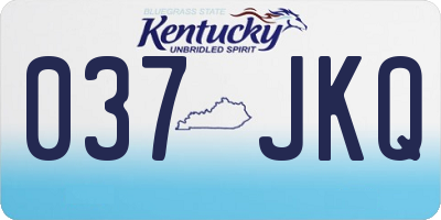 KY license plate 037JKQ