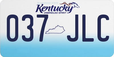 KY license plate 037JLC
