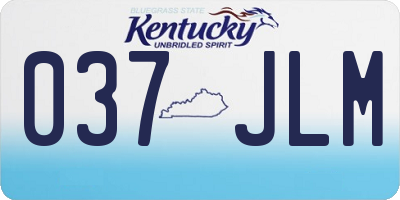 KY license plate 037JLM