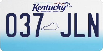 KY license plate 037JLN