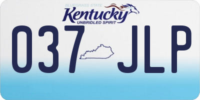 KY license plate 037JLP