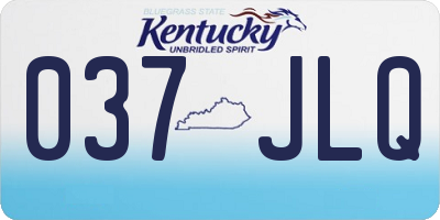 KY license plate 037JLQ