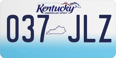 KY license plate 037JLZ