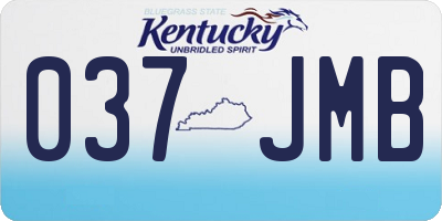 KY license plate 037JMB