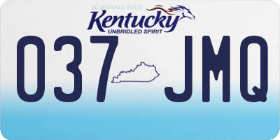 KY license plate 037JMQ