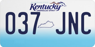 KY license plate 037JNC