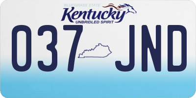 KY license plate 037JND