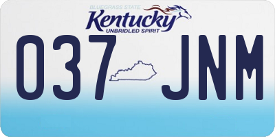 KY license plate 037JNM