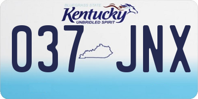 KY license plate 037JNX