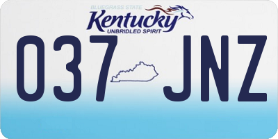 KY license plate 037JNZ