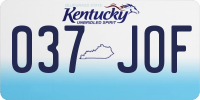 KY license plate 037JOF