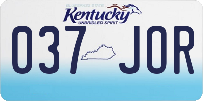 KY license plate 037JOR