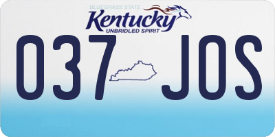 KY license plate 037JOS