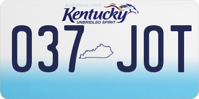 KY license plate 037JOT