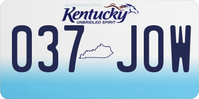 KY license plate 037JOW