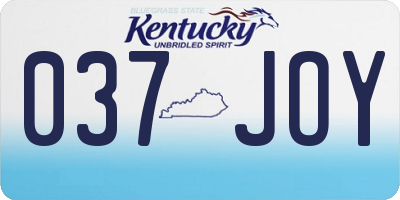KY license plate 037JOY