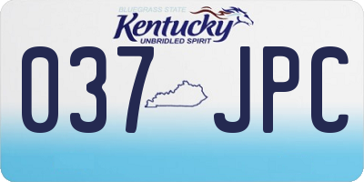 KY license plate 037JPC