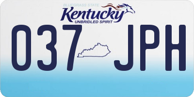 KY license plate 037JPH