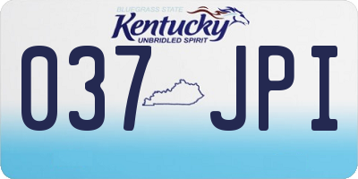 KY license plate 037JPI