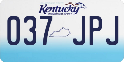 KY license plate 037JPJ