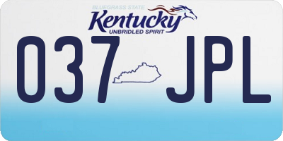 KY license plate 037JPL