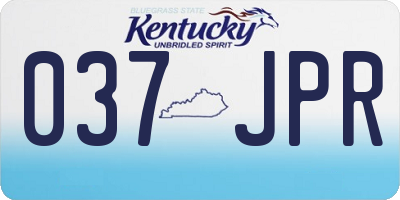 KY license plate 037JPR