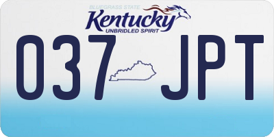 KY license plate 037JPT