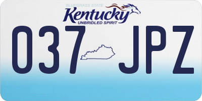 KY license plate 037JPZ