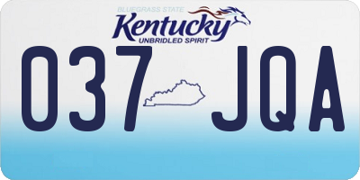 KY license plate 037JQA