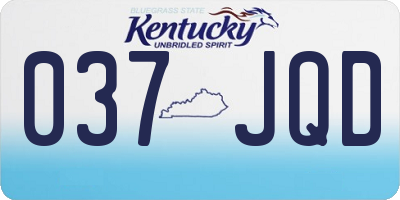 KY license plate 037JQD