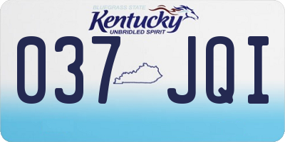 KY license plate 037JQI
