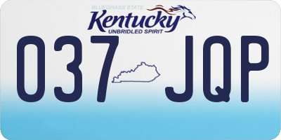 KY license plate 037JQP