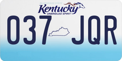 KY license plate 037JQR