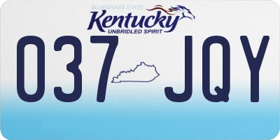 KY license plate 037JQY