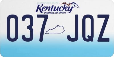 KY license plate 037JQZ
