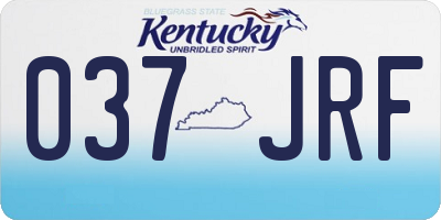 KY license plate 037JRF