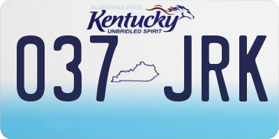 KY license plate 037JRK
