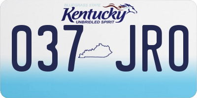 KY license plate 037JRO