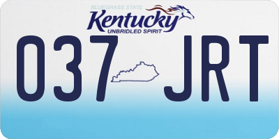 KY license plate 037JRT