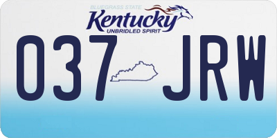 KY license plate 037JRW