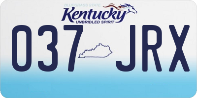 KY license plate 037JRX
