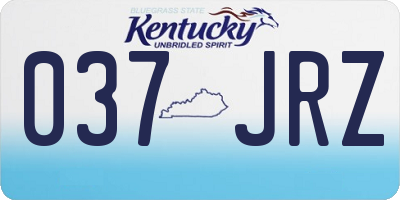 KY license plate 037JRZ