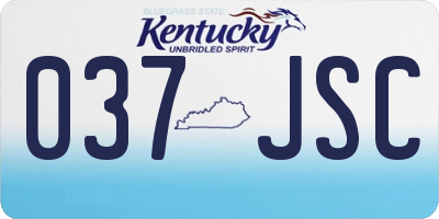 KY license plate 037JSC