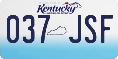 KY license plate 037JSF