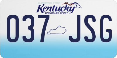 KY license plate 037JSG
