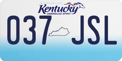 KY license plate 037JSL